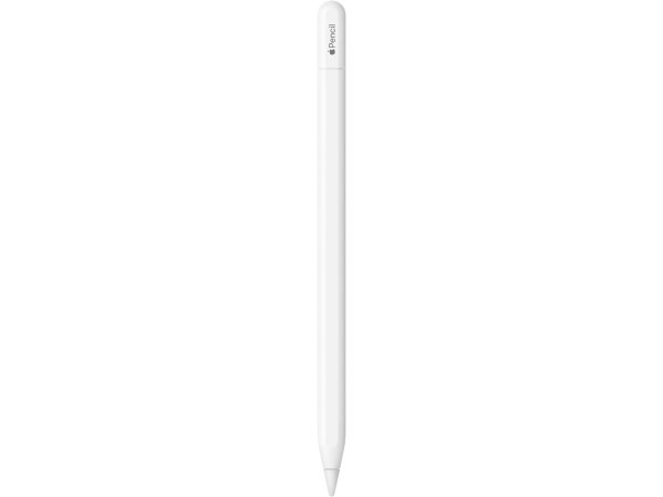 A white USB-C Apple pencil on a plain background