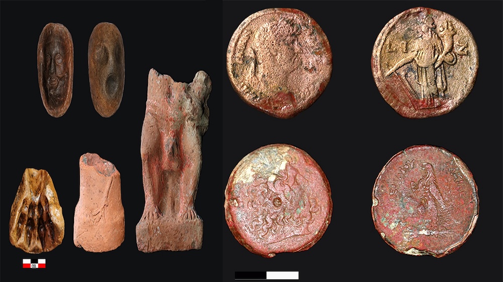 Various artifacts found at an apparent astronomical observatory building in a 6th century BCE temple at Buto, Egypt. 