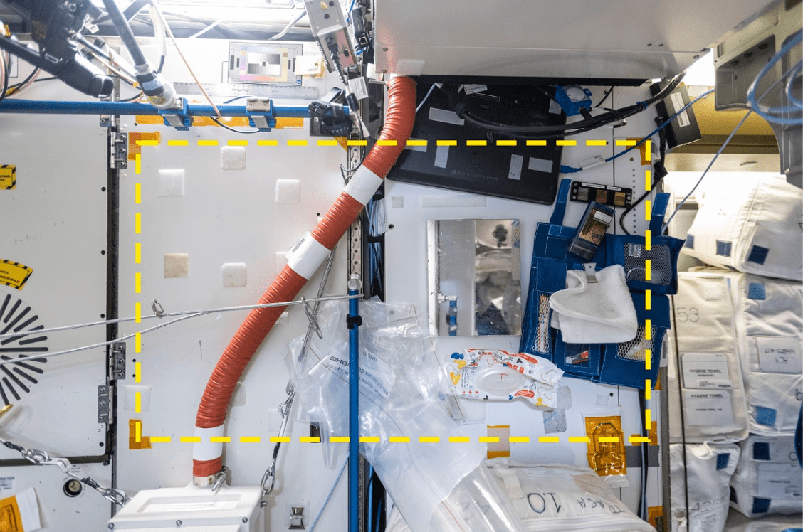 A designated sample ⁤area in the Maintenance Work Area onboard‌ ISS.