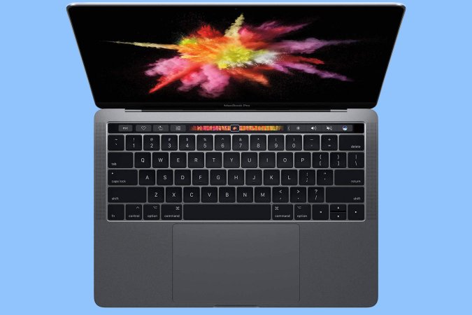 A MacBook Pro on a plain background.