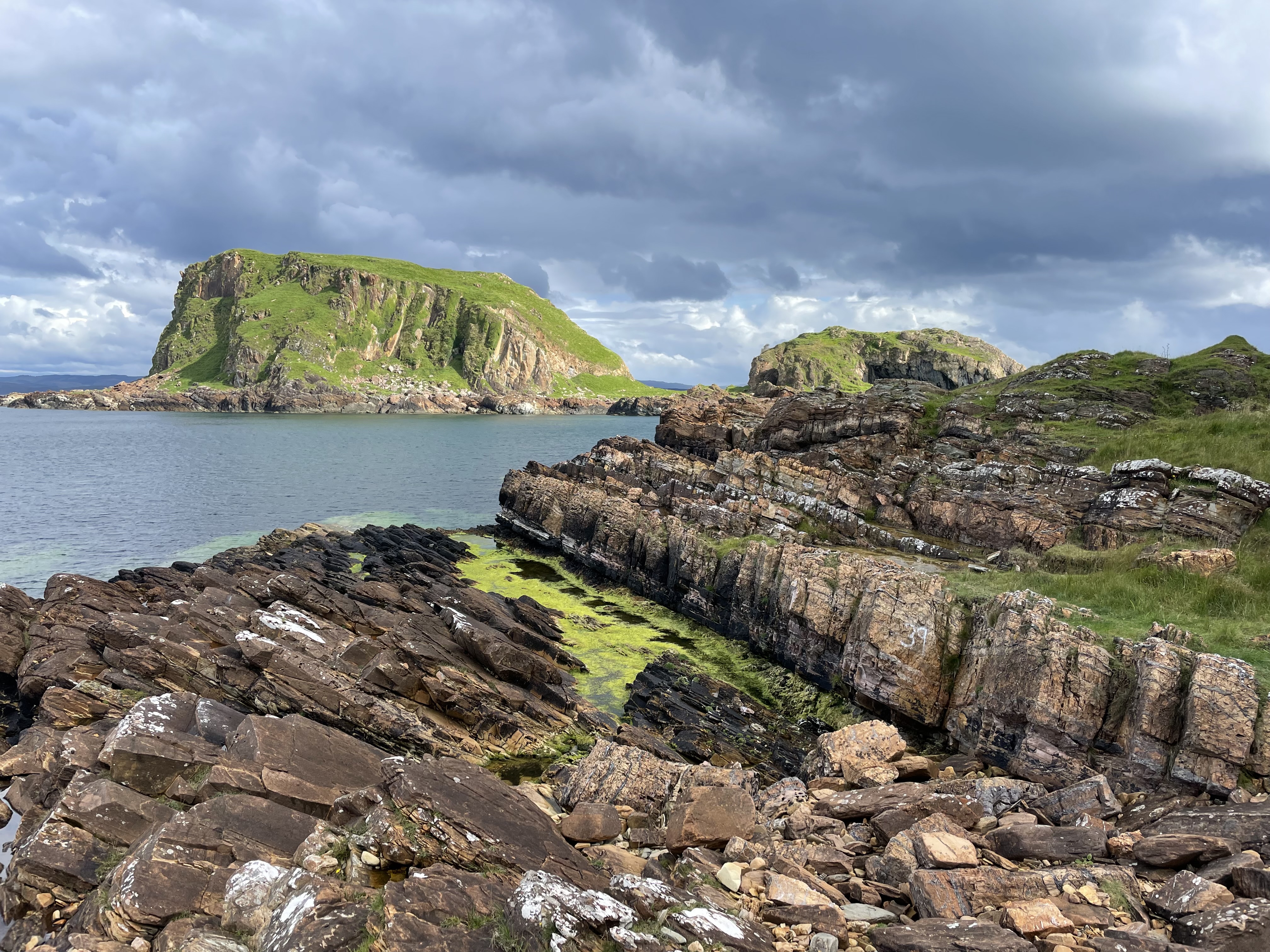 limestone cliffs arise from the sea