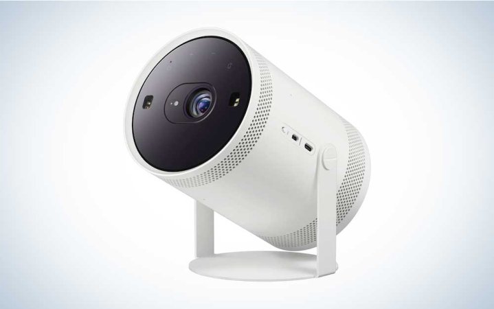  Samsung Freestyle 2nd Gen projector on a plain background