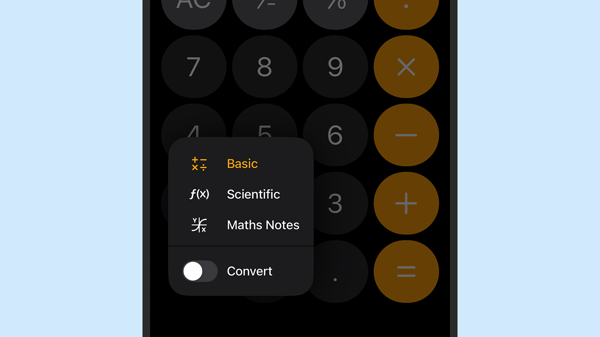 calculator options