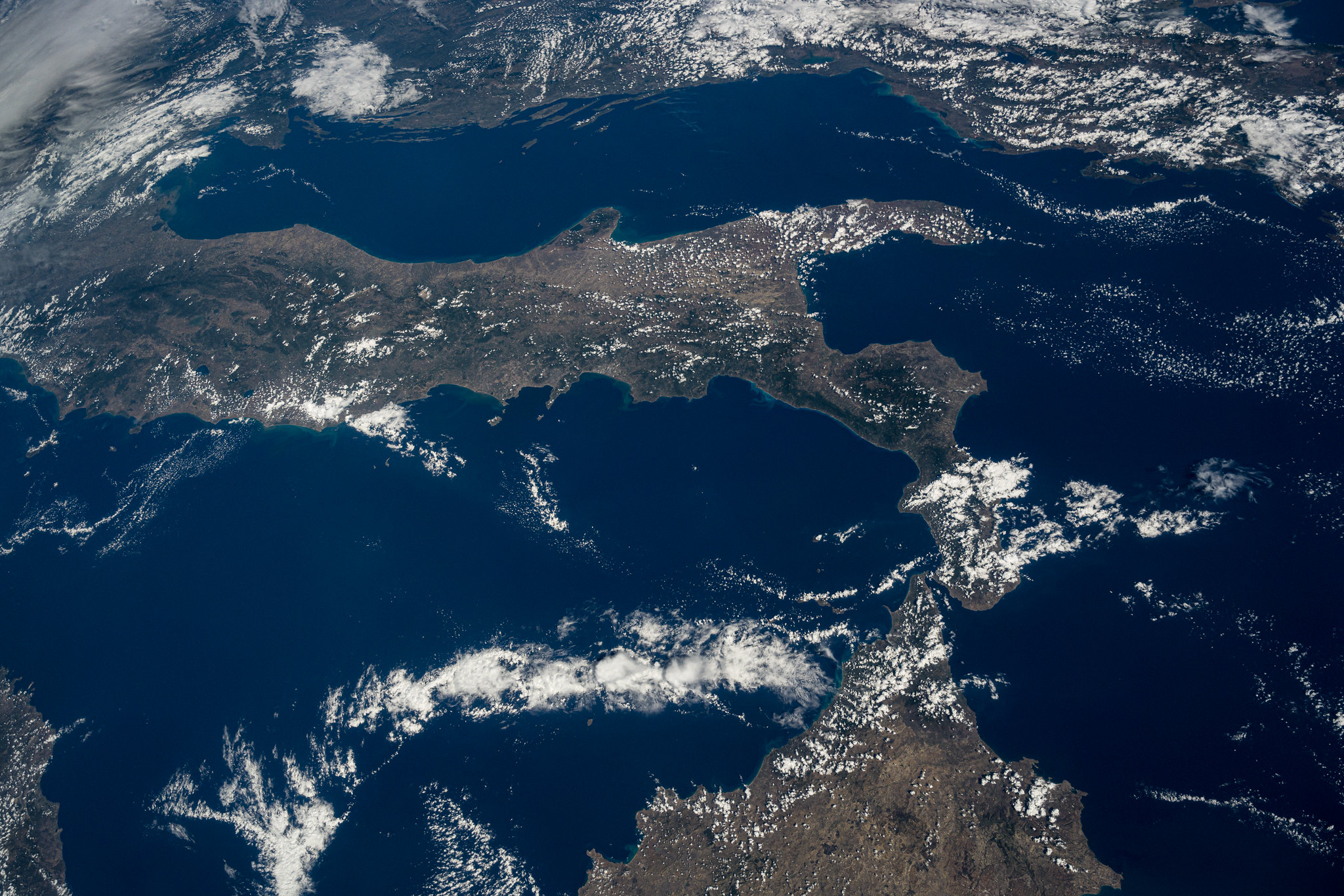 Italy, Croatia and the Mediterranean Sea seen from space