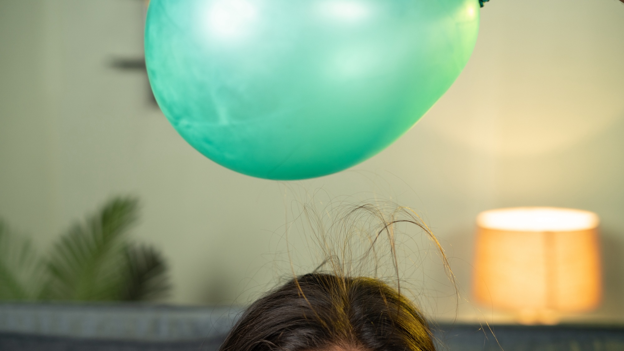 Science and Nature news Balloon attracting hair with static electricity