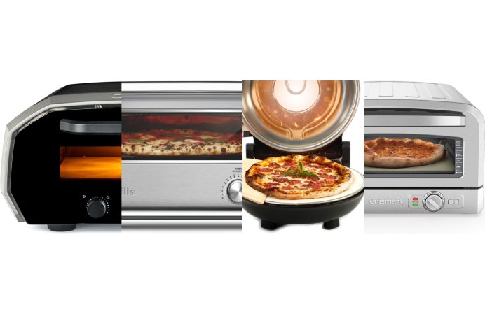 The best indoor pizza ovens on a plain white background.