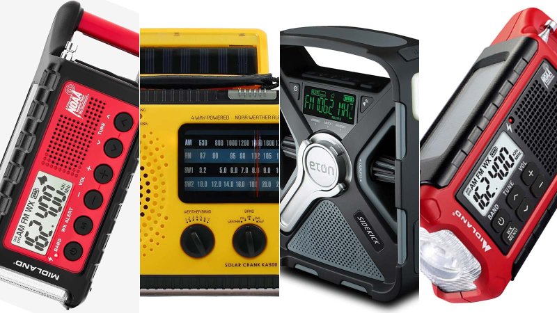 The best weather radios arranged in a pattern