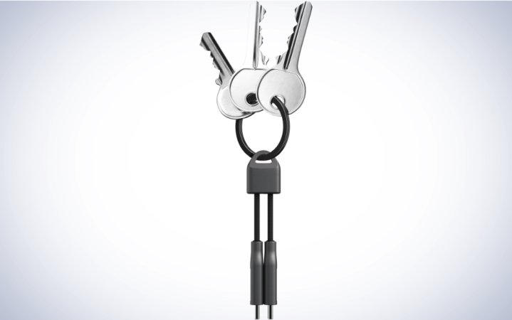  Nomad ChargeKey USB C to USB C Keychain Charger on a plain white background.