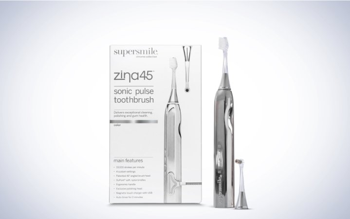  Supersmile Zina45 Deluxe Sonic Pulse Electric Toothbrush on a plain white background.