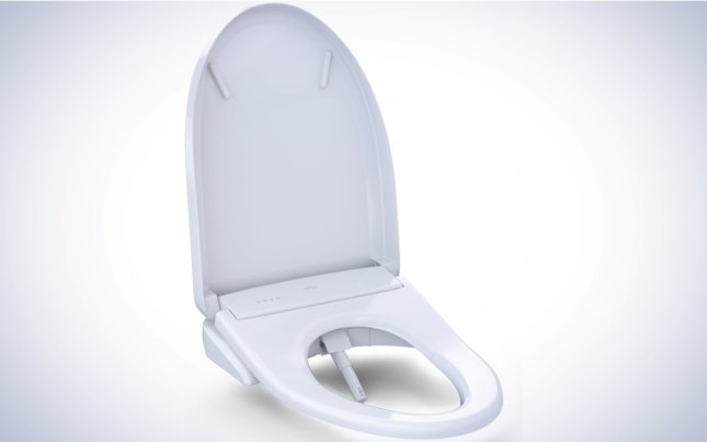 TOTO WASHLET+ Electronic Bidet Toilet Seat on a plain white background.