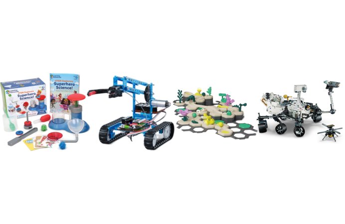 These are the best STEM toys for kids on a plain white background.