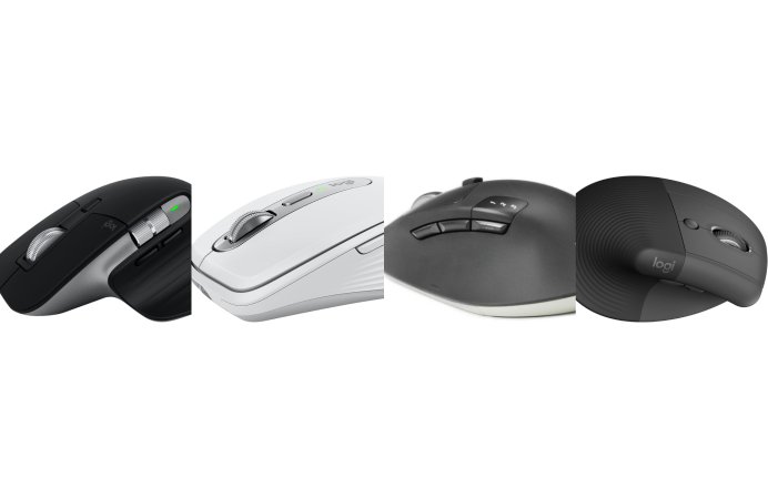 Four of the best mice for MacBook Pro shown on a white background