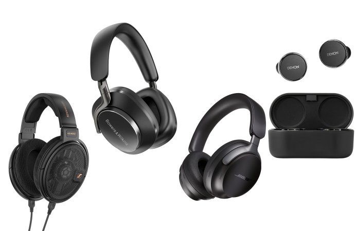 The best headphone deals during Amazon's October Prime Day ... Black Sennheiser Bowers & Wilkins Bose and Denon models against a white background