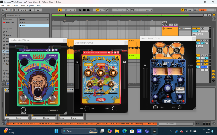 Screen capture of Safari Pedals VST effects stompboxes