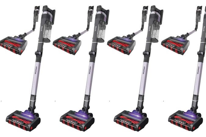 Four Shark vacuums in a pattern for Prime Day.