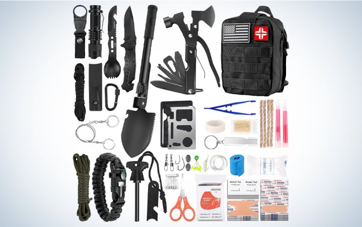  An emergency kit laid out with all the tools