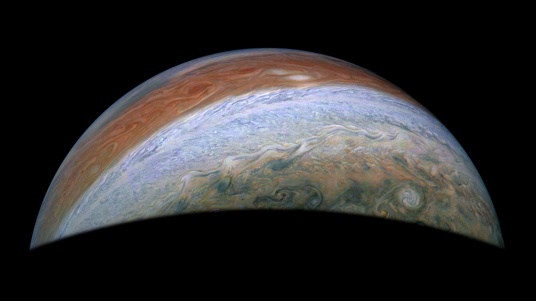 half view of jupiter