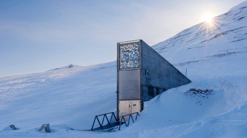 The entrance to the Svalbard Global Seed Vault.