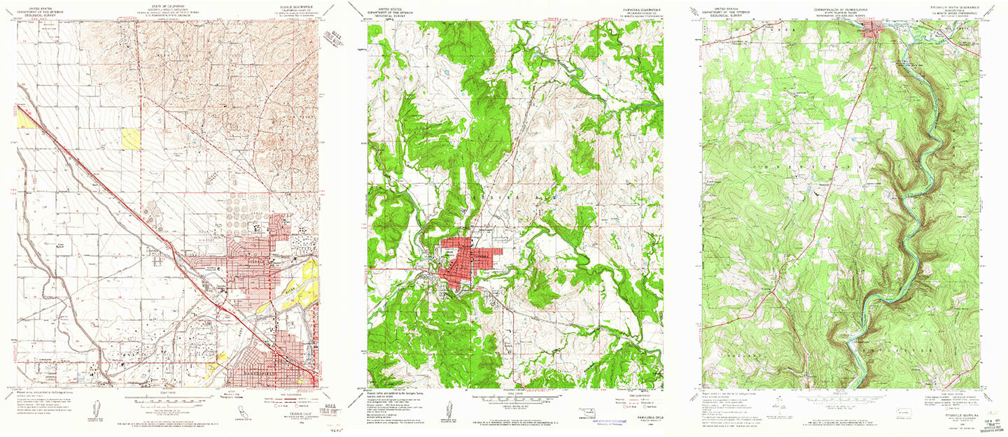 Exmaples of topographical maps