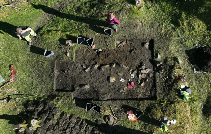 Aerial shot of Viking grave site