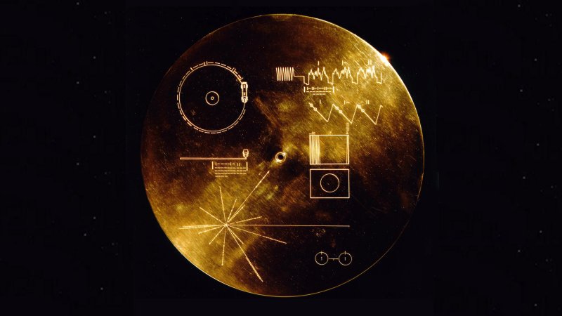 Voyager Golden Record cover on black background