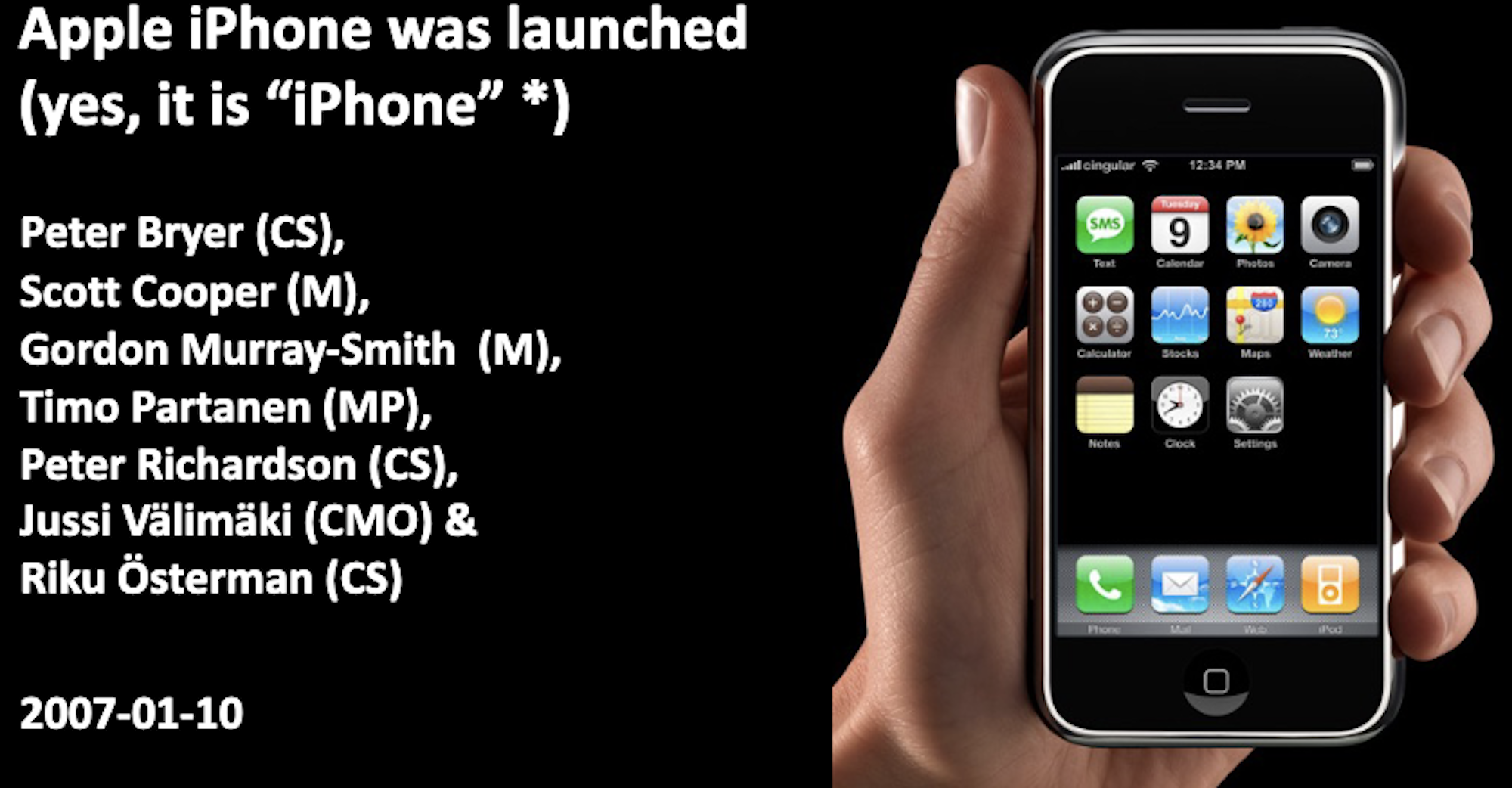 Slideshow slide depicting iPhone in opposition research for Nokia