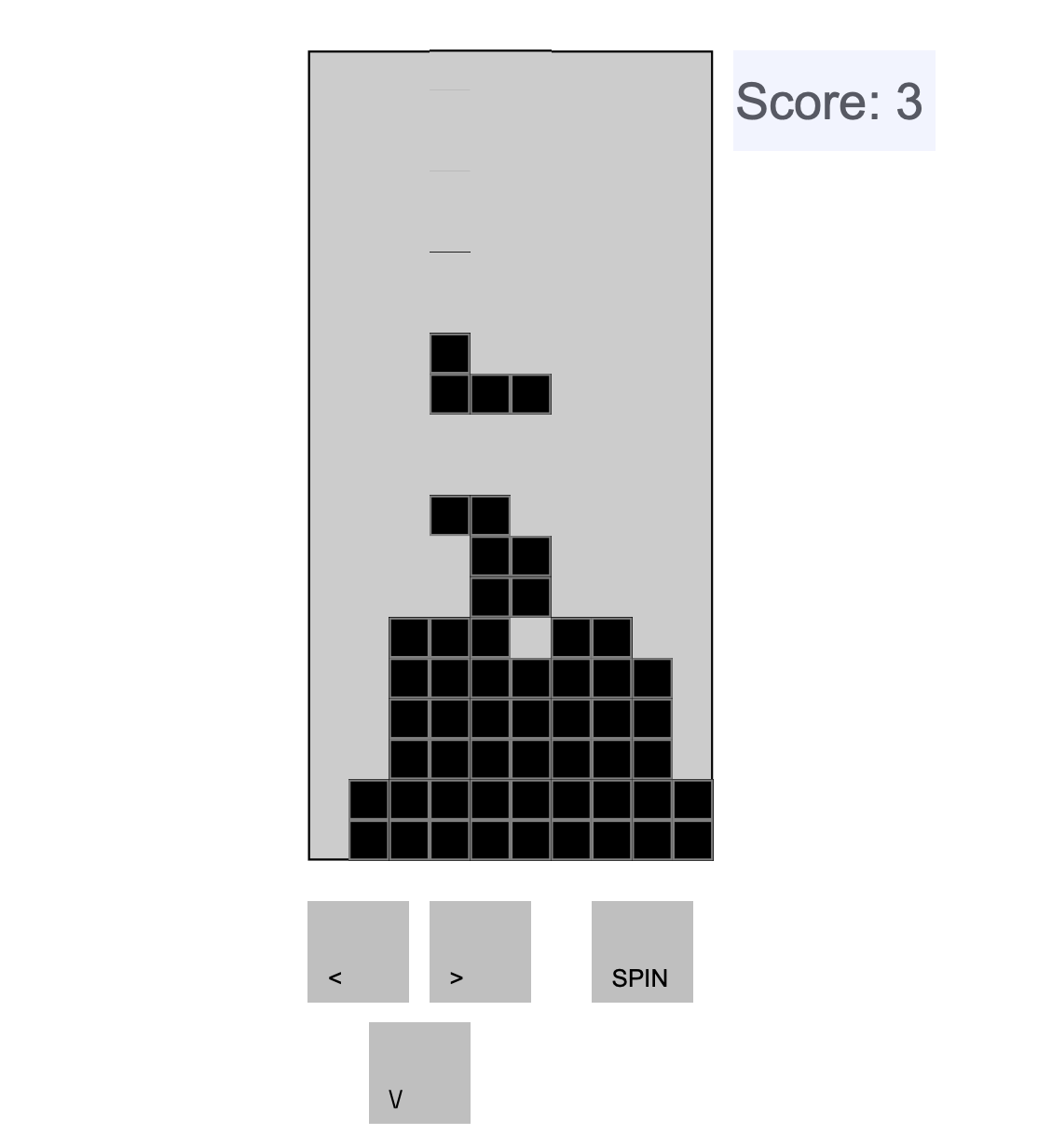 Screenshot of Tetris played in PDF file