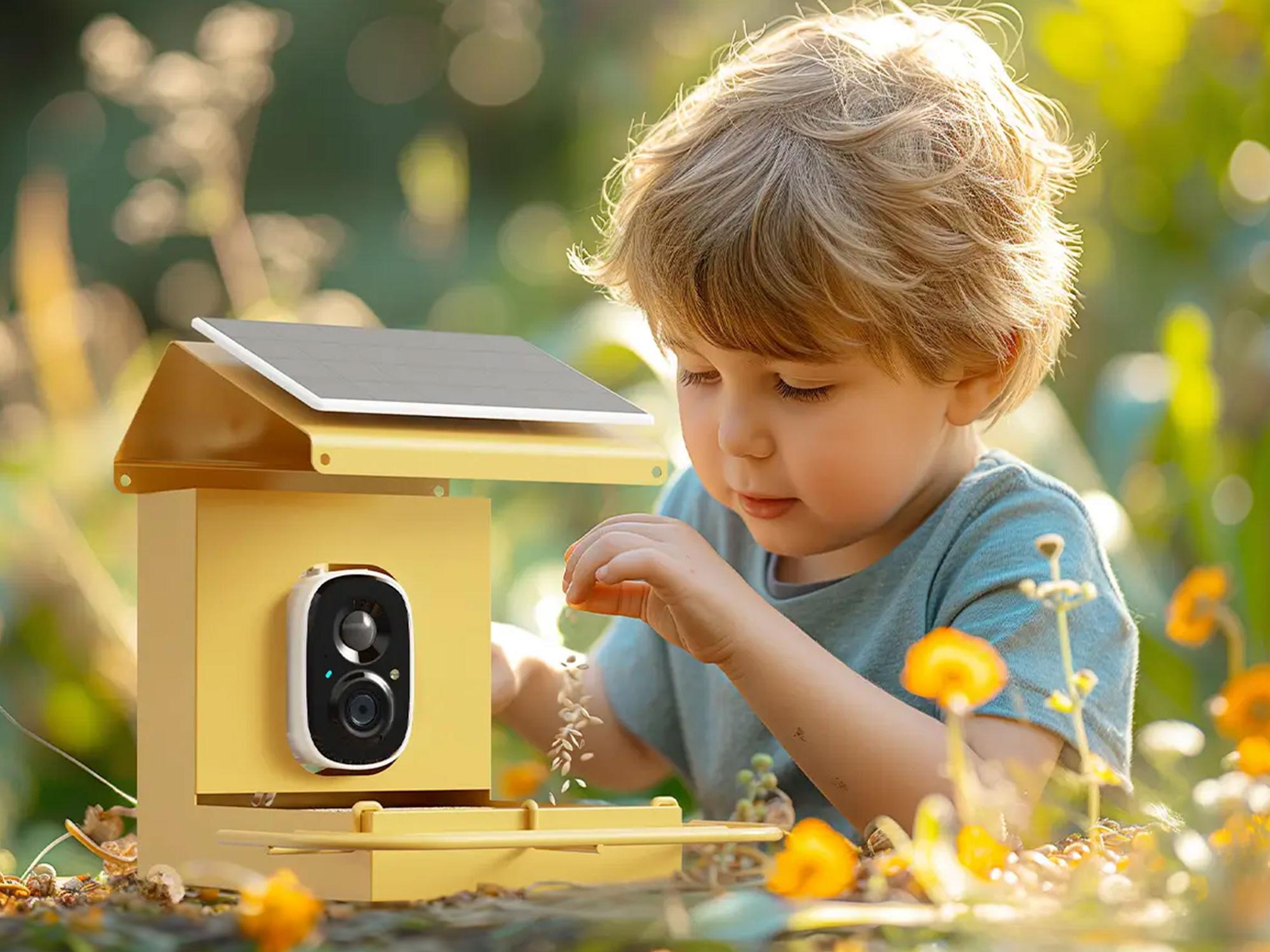 Header image for solar-powered smart bird feeder with HD camera Stack Commerce sponsored deal