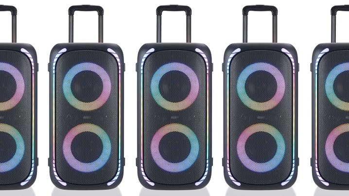 onn party speakers arranged in a row--on-sale at Walmart