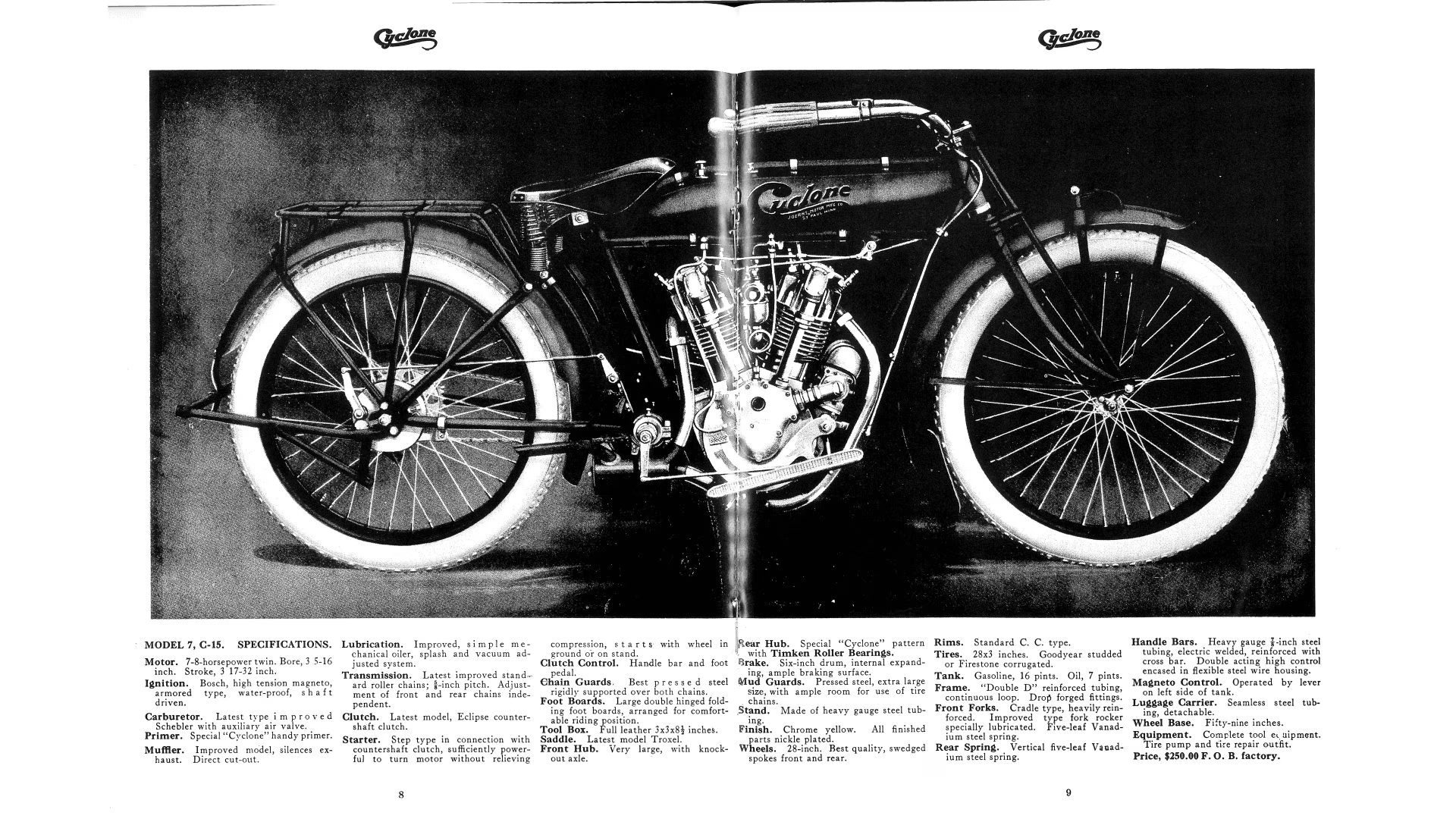 Vintage magazine ad for Cyclone motorcycle