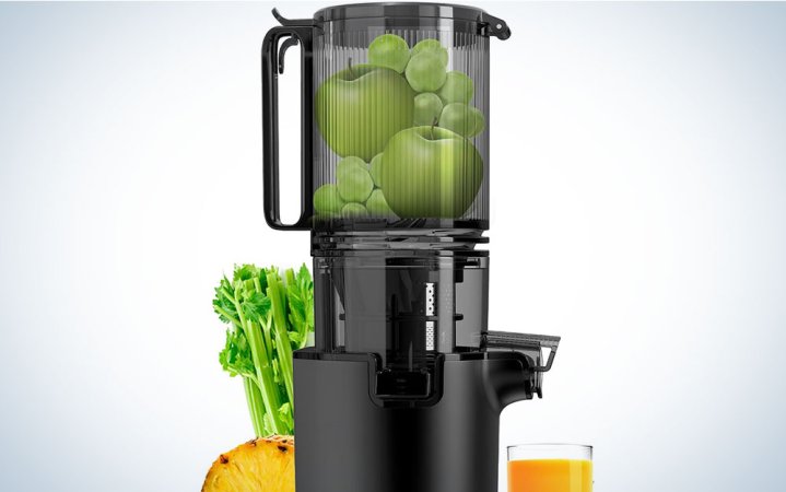  EanOruus juicer with fruit inside and all around