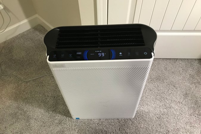 Levoit air purifier on floor