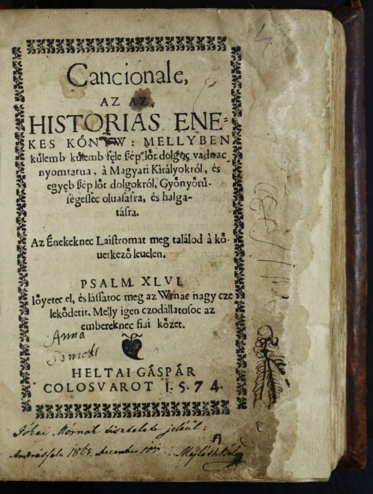 a written historical text from 1574