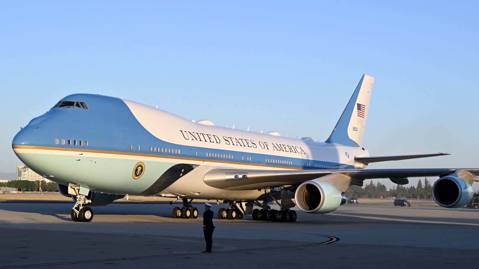 CALIFORNIA, USA - MAY 9: U.S. President Biden arrives at Moffett Federal Airfield of NASA Ames Research Center in Mountain View, California, United States on May 9, 2024.