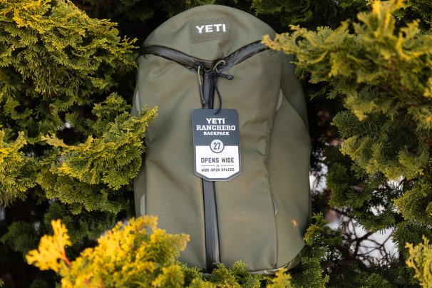 Yeti Ranchero backpack in a bush